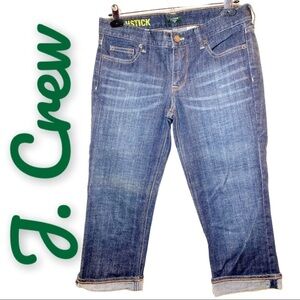 J. CREW Matchstick Stretch Capri Tabbed Jeans, Size 27